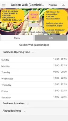 Golden Wok android App screenshot 0